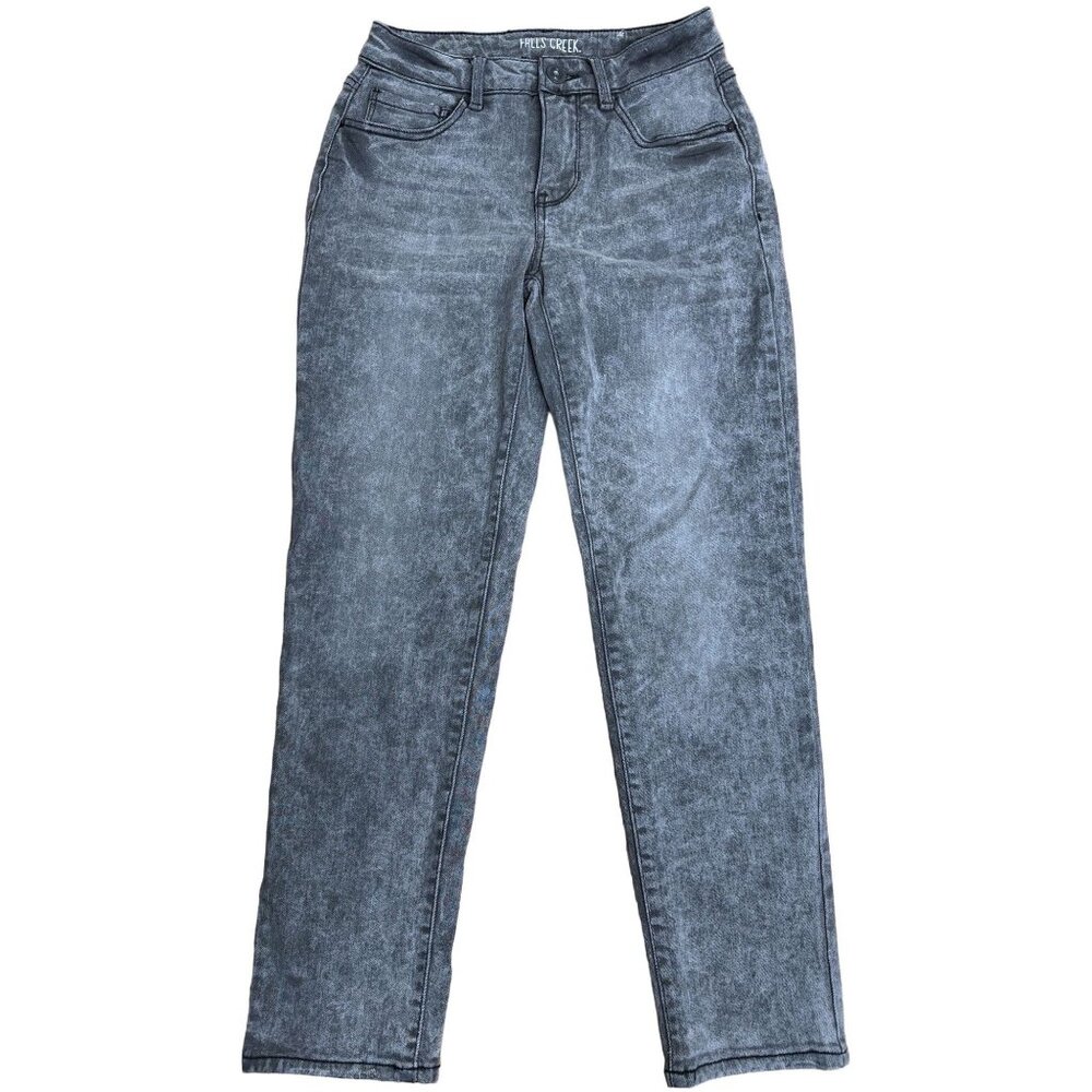 Womens Falls Creek Grey Acid Wash Jeans Size 4 Cotton/Polyester/Spandex Blend